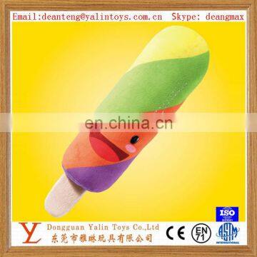 Realistic plush fast food ice cream with smile toy 2015 new design