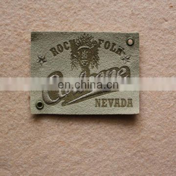 golden garment metal PU leather label for jean