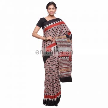 Soundarya new pattern bagru hand block printed casual saree for ladies