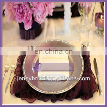 NP018B wedding decoration organza purple napkin, plate mat