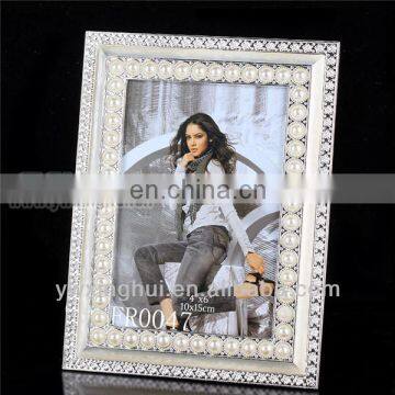 New Pruduct 2014 wedding pewter pearl photo frame, pearl metal photo frame, mini pearl photo frames