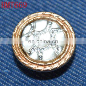 Gold Metal Buttons With Crystal