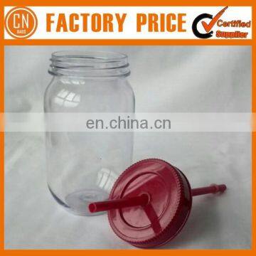 Food Grade Plastic Mason Jar Mug With Handle