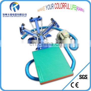 single round vacuum screen printing equipment for four colors