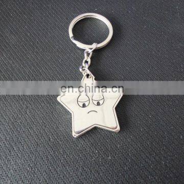 metal star key chain/fashion star key ring/lovely star keychain