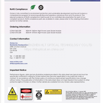 OCLARO 1060nm/1070nm Pump LC96A1070-20R photo-5