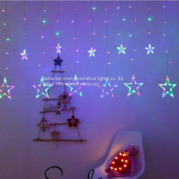12 Stars 138 Led Curtain String Lights Factory Outlets Led Big Star Curtain Christmas Light Wholesale photo-2