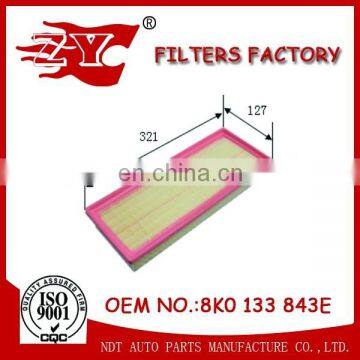 Air filter 8K0 133 843 E/8K0133843E/8K0133837AC/8R0 133 843K/8R0133843K/8R0133843C for VOLKSWAGEN