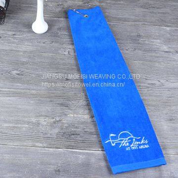 Wholesale Blue Hand Towel Velvet Pile Golf Towels With Clip photo-3