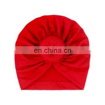 Wholesale hot selling Toddler Baby Unisex Soft Cotton Turban Knot Hat Cap Elastic Stretch Head Wrap