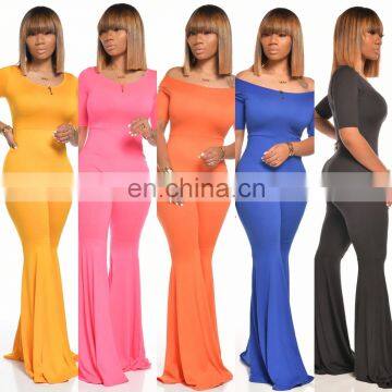 Women Jumpsuit Candy Color Bodycon Sexy Clothing Female Girl Short Sleeve Wrap Dress Ladies Vestidos