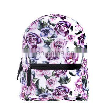 New Arrival 9inch Mini Backpack Girls Small Travel Bag With Romantic Purple Rose Image photo-3