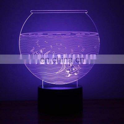 Factory supplier acrylic flat table lamp touch switch toys 3d led night light