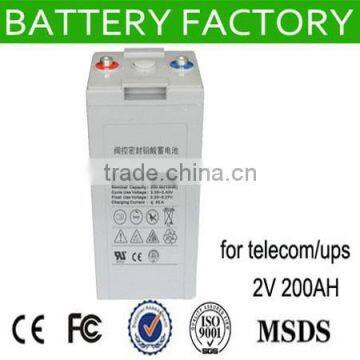 free maintenance vrla battery 2V 200AH solar panel batteries 200AH agm battery2v