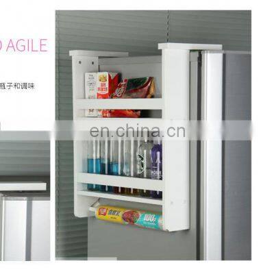 china Eco-friendly Kitchen Display Storage Organizer Household Refrigerator Hanging Side Shelf Wood Fridge Hanging Spice Rack