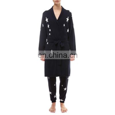 Wholesale Women cashmere robe knitting pyjamas nightwear