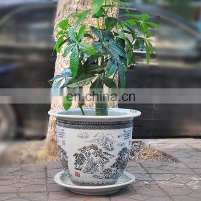 jingdezhen landscape painting cold mountain snow ceramic garden flower plant pots