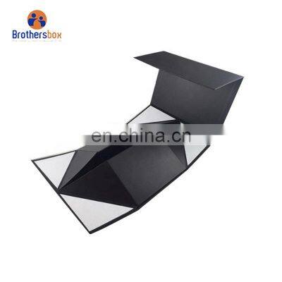 Hot Fancy Magnet Box Carton Black Rigid Flat Luxury Magnetic Folding Storage Paper Gift Box With Ribbon