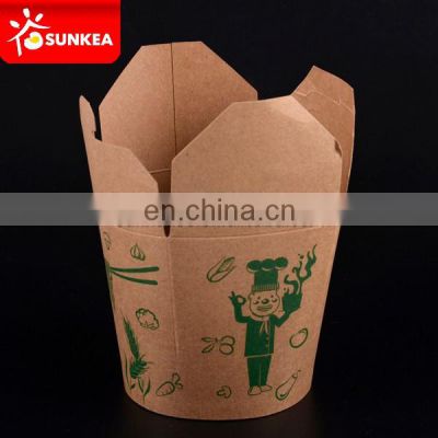 Chinese style paper noodle boxes with round base, pasta box