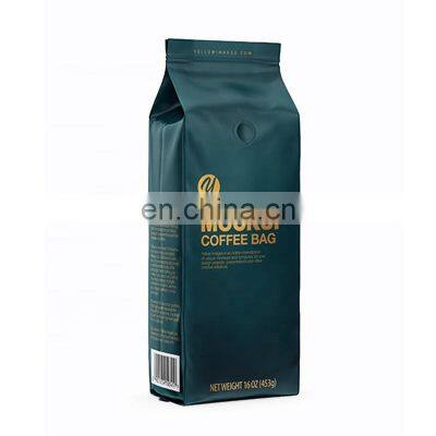 Logo Printed Customized Recyclable Eco Resealable Degassing Valve For Coffee Bag Ziplock Zipper Coffee Bean Packaging Bags