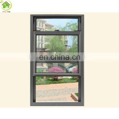 China suppliers customized hung window white slide up vertical sliding window with grill and architrave