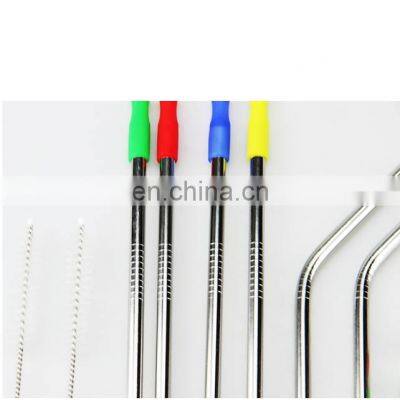 2021 Bag Brush Straight Colourful Clean Bulk Drinking Thick Reusable Stainless Steel Straws