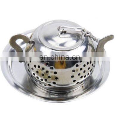 Wholesale Stainless Steel Teapot Shape Tea Filter Strainer  With Long Chain