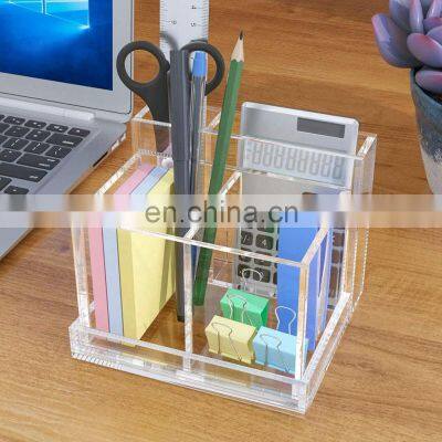 Office Organizer Acrylic Pencil Holder Stationary Pen Organizer Plastic Pen Holder photo-4
