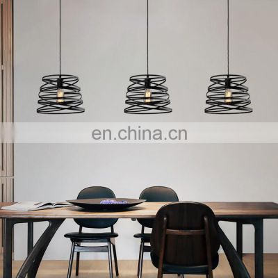 HUAYI High Quality Matte Black Modern Decoration Indoor Living Room Bedroom Hanging LED Pendant Light