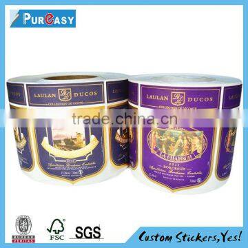 Customized wine stickers in roll