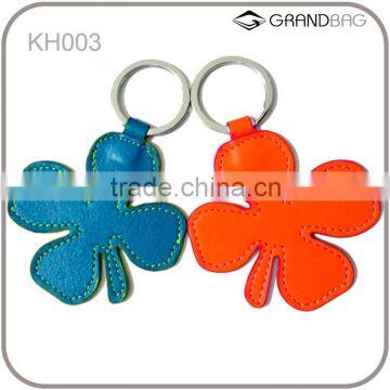 New design custom clover shape leather keychain key holder