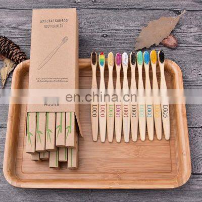 Free Sample Custom Wholesale Biodegradable Eco Friendly Black Soft Bamboo Tooth Brush Charcoal Bambo Bambu Bamboo Toothbrush