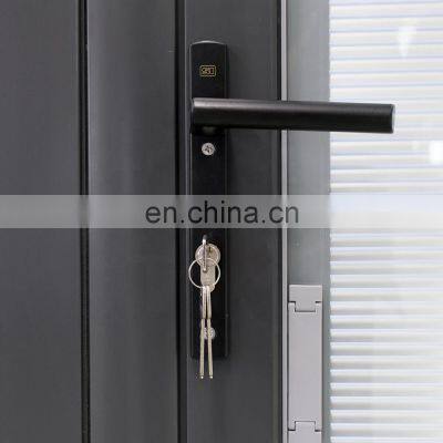USA Standard Florida Approved Aluminum Double French Door Hurricane Resistance With PVB/SGP Impact Glass for Patio Used