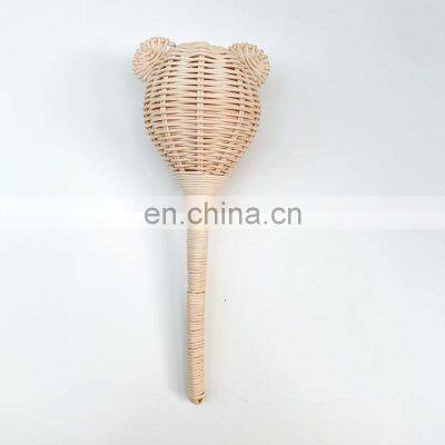 Hot Sale Handmade Rattan Baby Bear Rattle Wicker Baby Bohemian Toys hand bell Wholesale Supplier