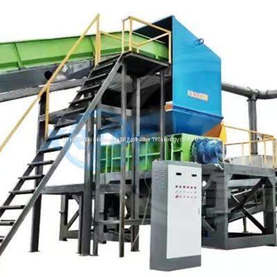 waste aluminum iron crusher double shaft rubber tyre tire shredding small scrap metal shredder plastic machine