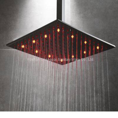 LED shower head 304 stainless steel rain showerhead size 30x30cm