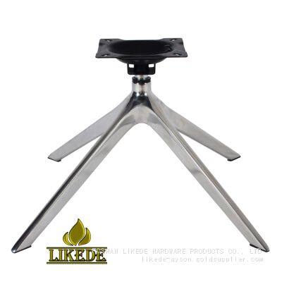 4-Leg Aluminum Swivel Base Lounge Dining Chair Metal for Outdoor Living Room Bedroom Workshop Use With Revolving Turning Feature photo-1