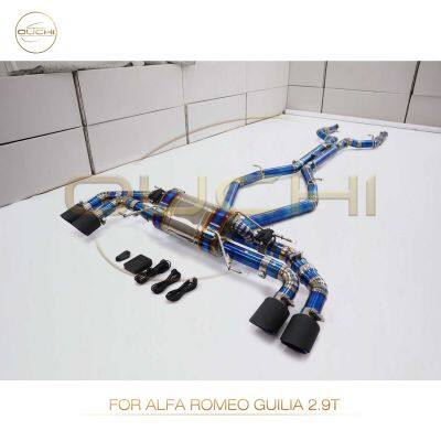 OUCHI Titanium Exhaust System Performance Catback for Alfa Romeo Guilia 2.9T Muffler Electronic valve Lossless installation