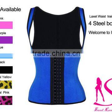 2016 Wholesale Hot Sell 4Steel Hooks Corset Waist Trainers/Latex Rubber Waist Cincher for Female