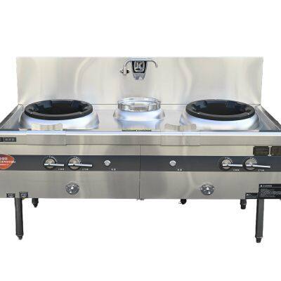 220V Economic Two Woks One Warmer With 42kW Heat Load for Commercial Kitchens