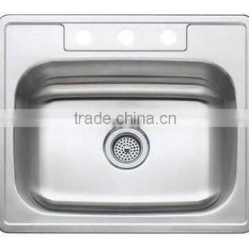 Stainless Steel Top mount Single Bowl Kitchen Sink 2522