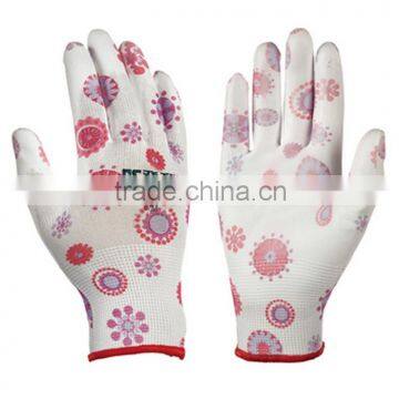 nylon pu coated hand gloves/ PU coated working gloves