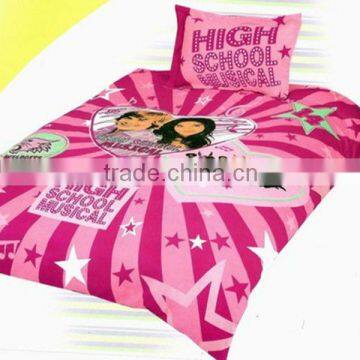 Reactive Dye People Print Cotton Child Duvet Cover Bed Set 184TC In Pink Color