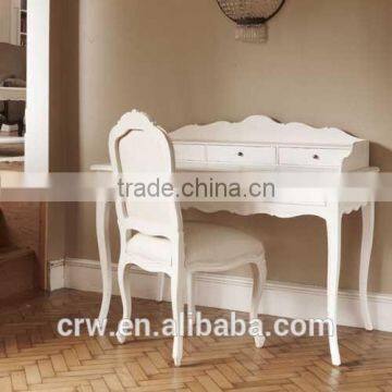 WH-4021 White Painted French Writing Desk with 3 Drawers