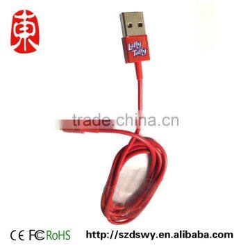 Hot Selling Water-print USB Cable Custom Logo Colorful USB Charging Cable for Phone