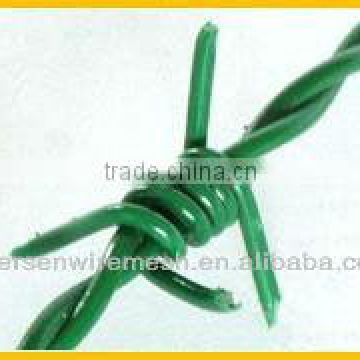 Manufacture green pvc coated barbed wire in anping