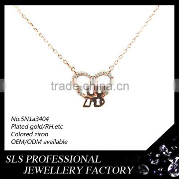 Women favorible necklace (14k/18k/22k)rose gold plating chain necklace,fashion necklace wholesale in Gungzhou