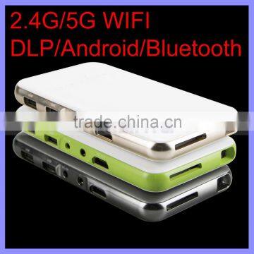 100 Lumens Android 4.4 2.4G/5G Dual-band Wifi Portable Pocket Projector Wifi Projector