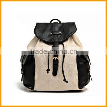 Beautiful Vintage Canvas Leather Teenager Girls Bag Backpack photo-3