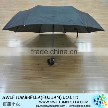 three fold auto open and auto close umbrella fully auto umbrella black fabric for man